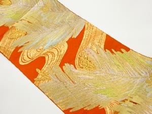 流水に松葉模様織出し袋帯